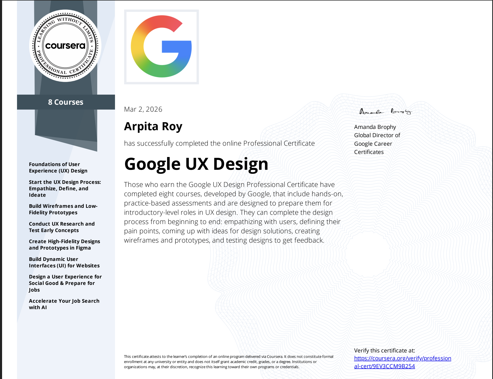 Google UX Design Professional Certificate